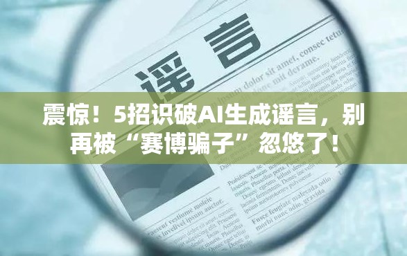 震惊！5招识破AI生成谣言，别再被“赛博骗子”忽悠了！