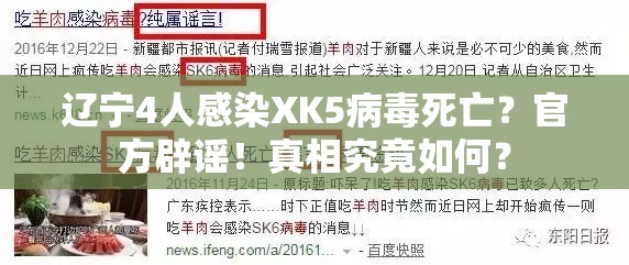 辽宁4人感染XK5病毒死亡？官方辟谣！真相究竟如何？