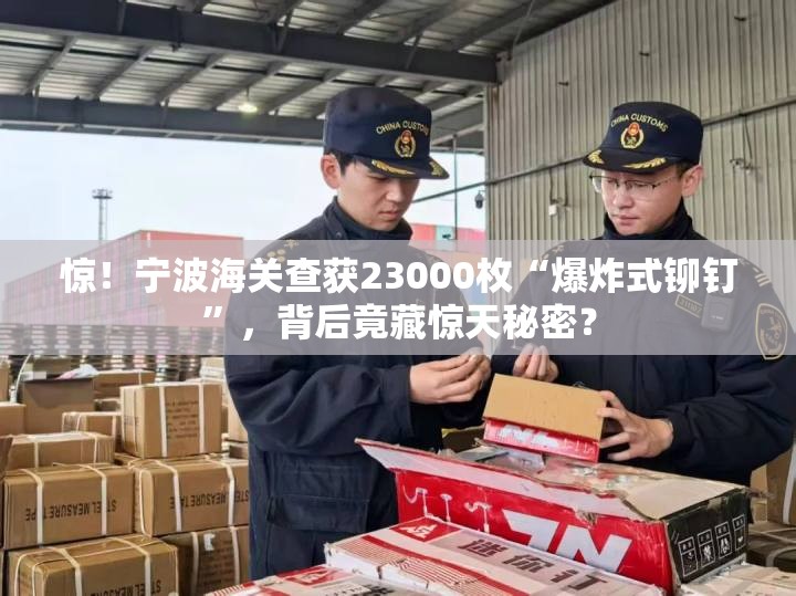 惊！宁波海关查获23000枚“爆炸式铆钉”，背后竟藏惊天秘密？